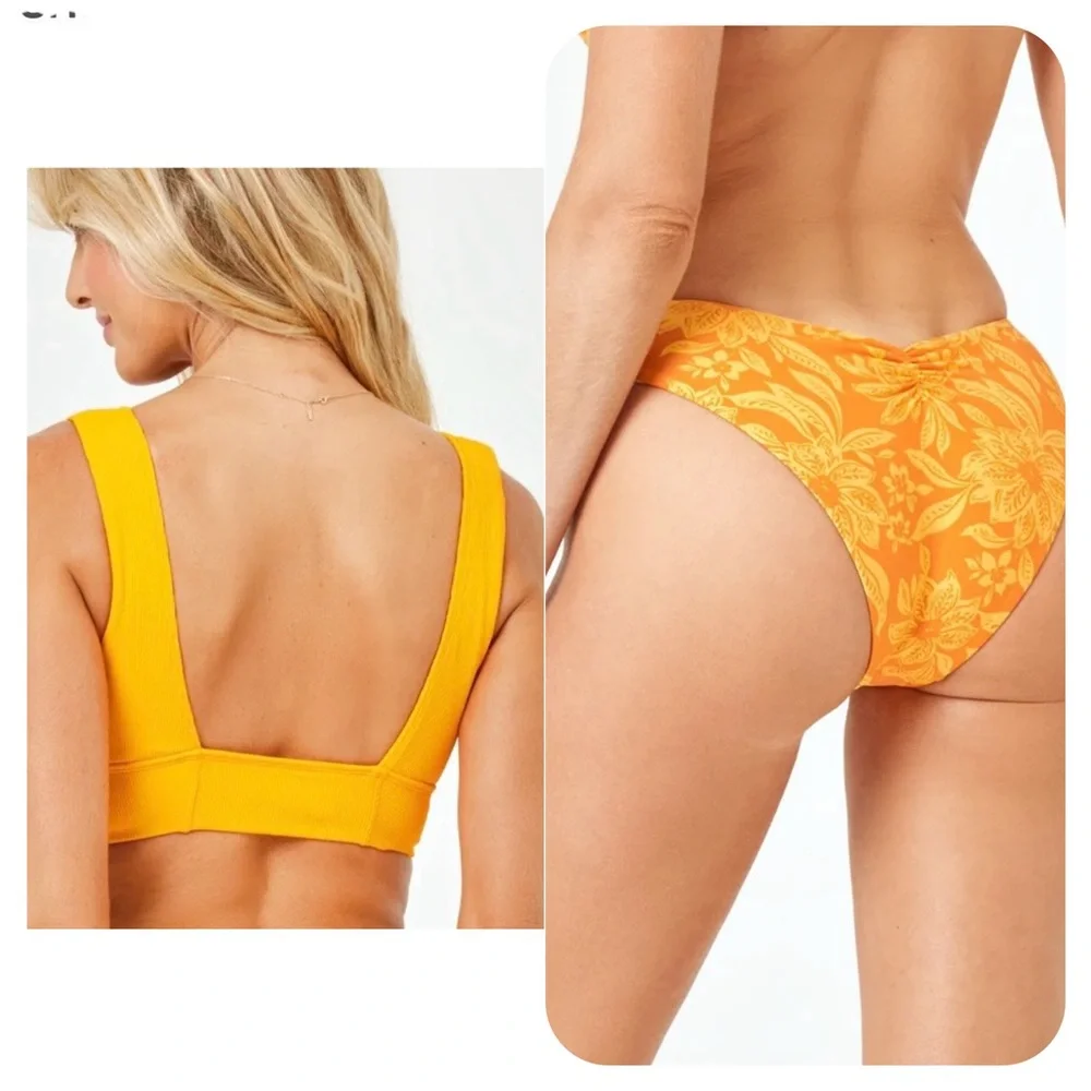 L*Space Ribbed Hailey Bikini Top and Monica Bikini Classic Bottom Swimwear Set